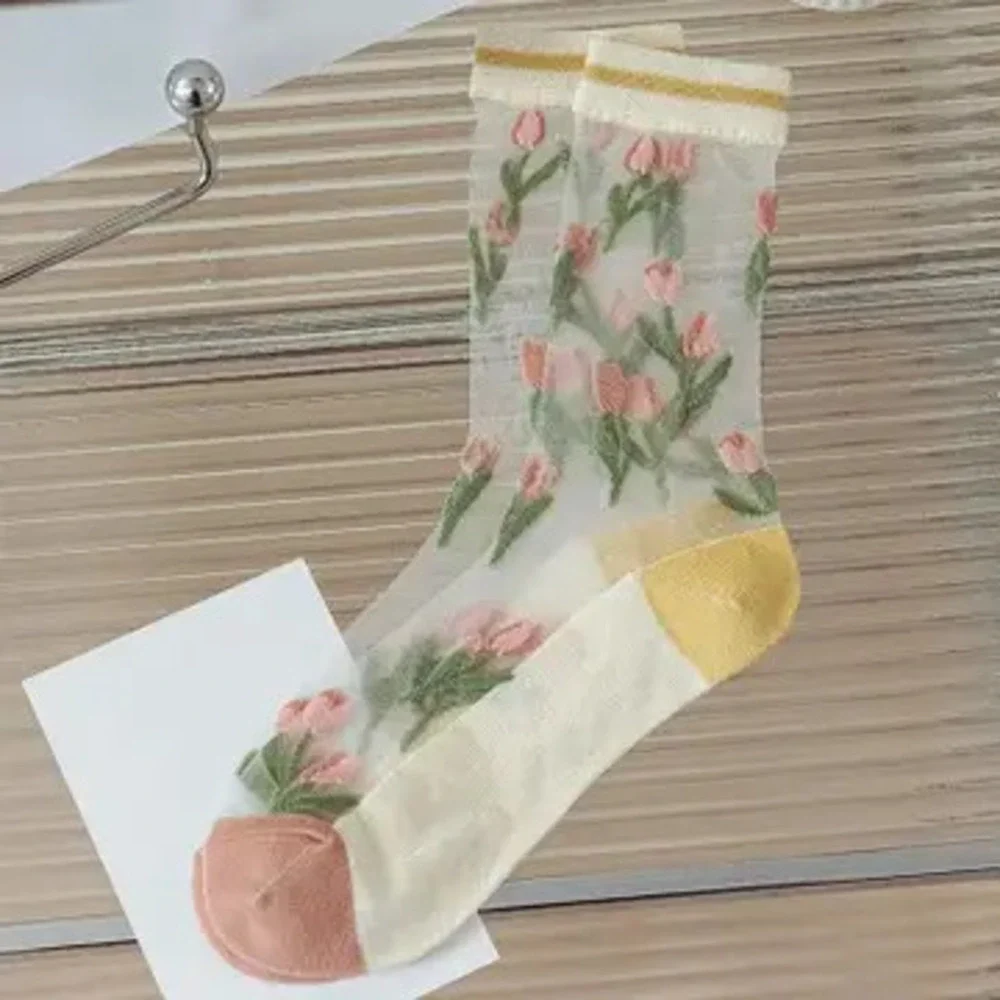 X13  Thin Breathable Tulip Mesh Socks One Size